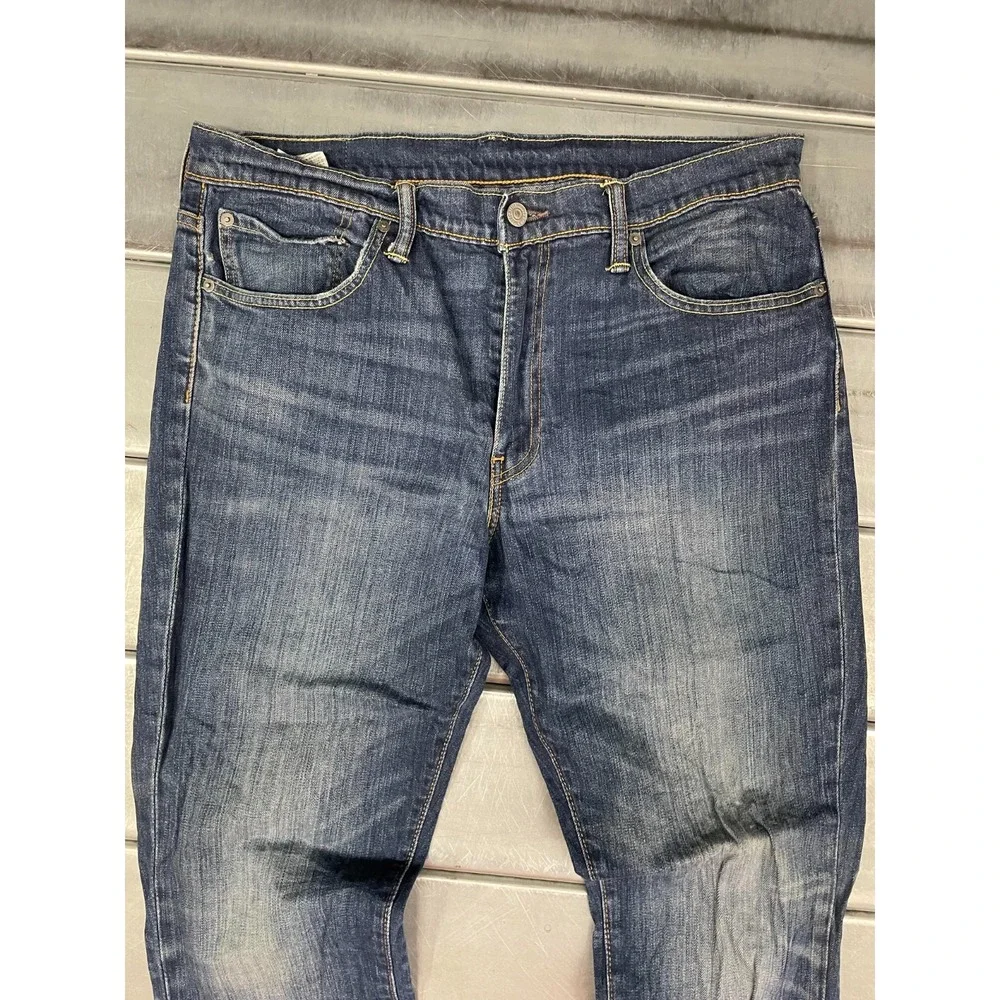 Levis 511 Jeans Mens 36X32 Blue Medium Dark‎ Wash Denim Slim Straight Fit Faded